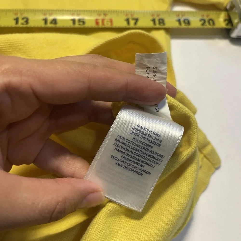 Polo Ralph Lauren Men's BIG PONY Number 3 Polo XL 18-20 Yellow Preppy Casual